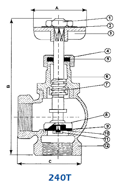 240 Brass Angle Globe Valve